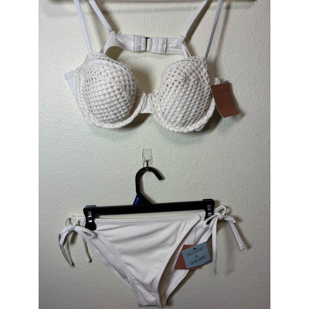 NWT Shade & Shore Bikini Set Summer Beach Off White Size 36B Medium (8/10)